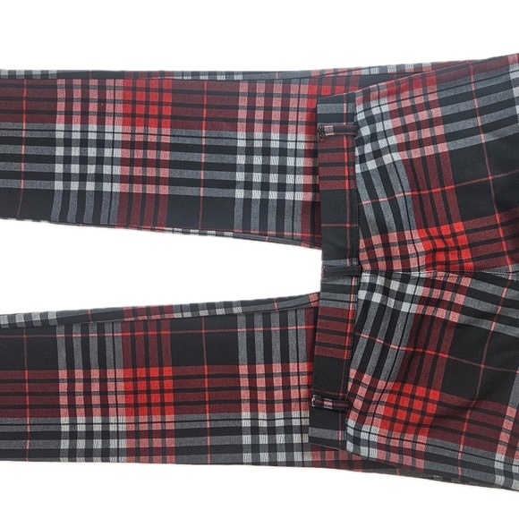 Sanctuary Pants Womens‎ Medium Red Black Plaid Tartan Style Stretch Skinny Ponte - Picture 6 of 6